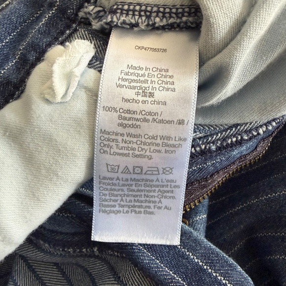 Madewell the perfect vintage wide leg jean pinstripe trouser pleated size 26 - Picture 6 of 8